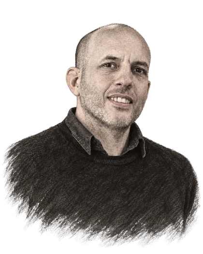 Illustrated portrait of Stan Pues.